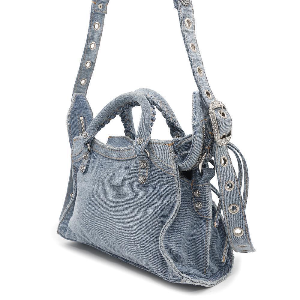 Balenciaga Neo Cagol XS Denim Handbag Shoulder Bag - Picture 2 of 12